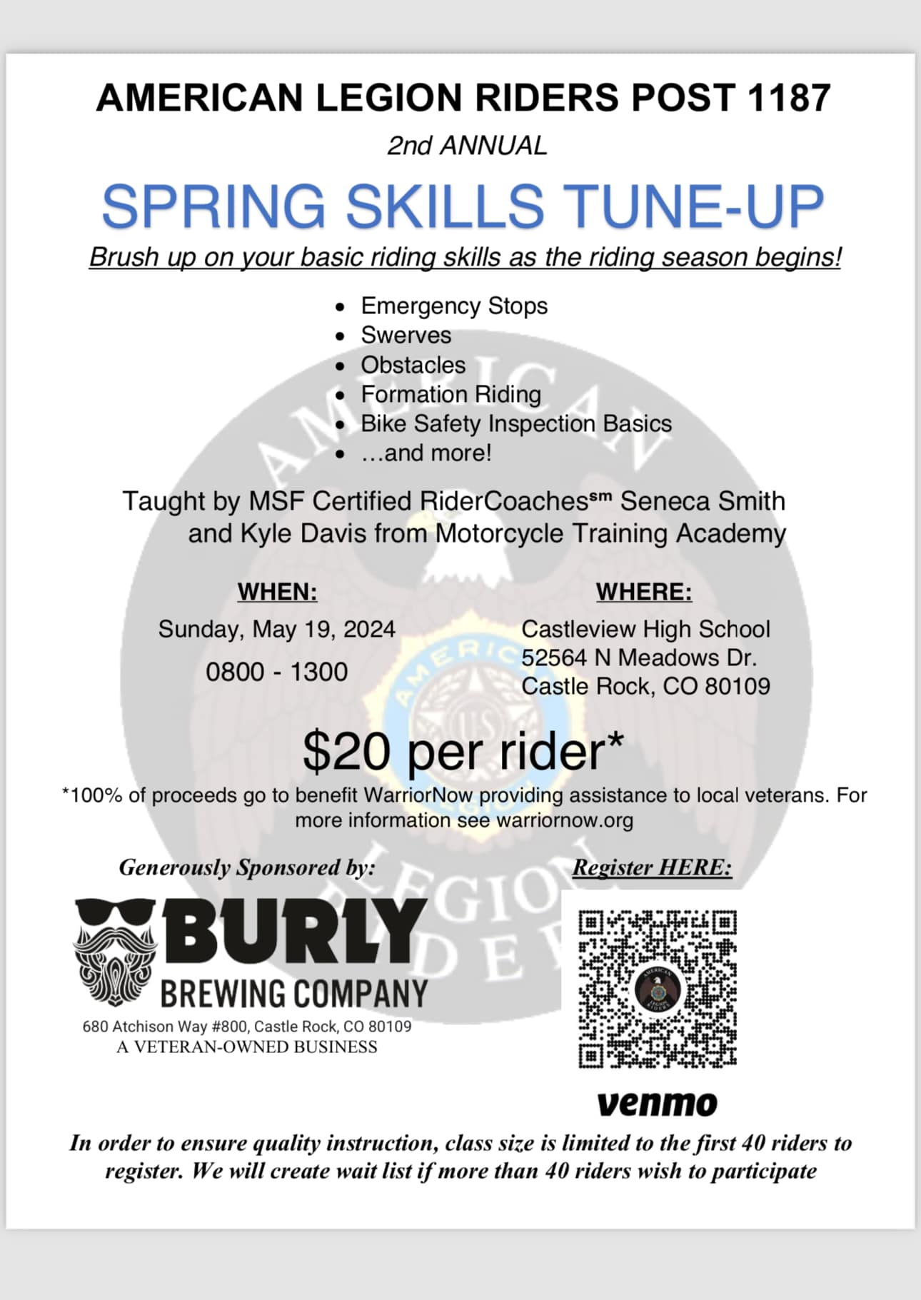 2nd Annual Spring Skills Tune-up